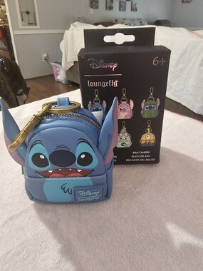 Loungefly Disney Stitch Blue Bag Charm Keychain